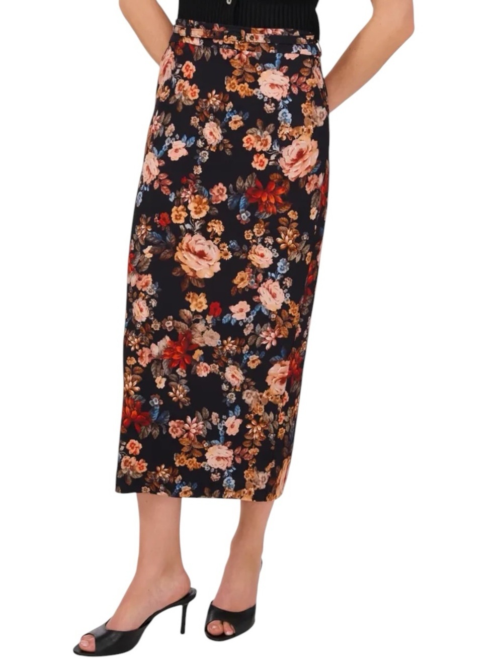 Ted Baker - NWT Floral Belted Midi Skirt
Rich Black Floral Sz 8